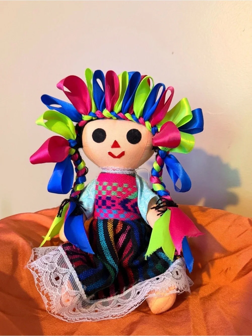 Handmade Colorful Mexican Dolls Set - Multicolor